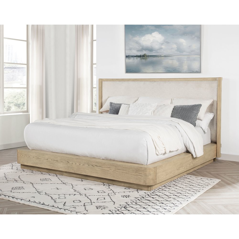 Kailani 49-inch Queen Wingback Bed Beige Oak