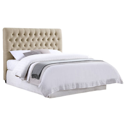 Chloe Upholstered Full Panel Headboard Oatmeal