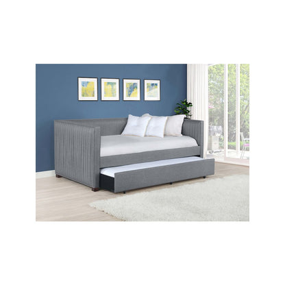Brodie Upholstered Twin Daybed with Trundle Grey