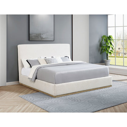 Knox Upholstered EASTERN KING Panel Bed Cream