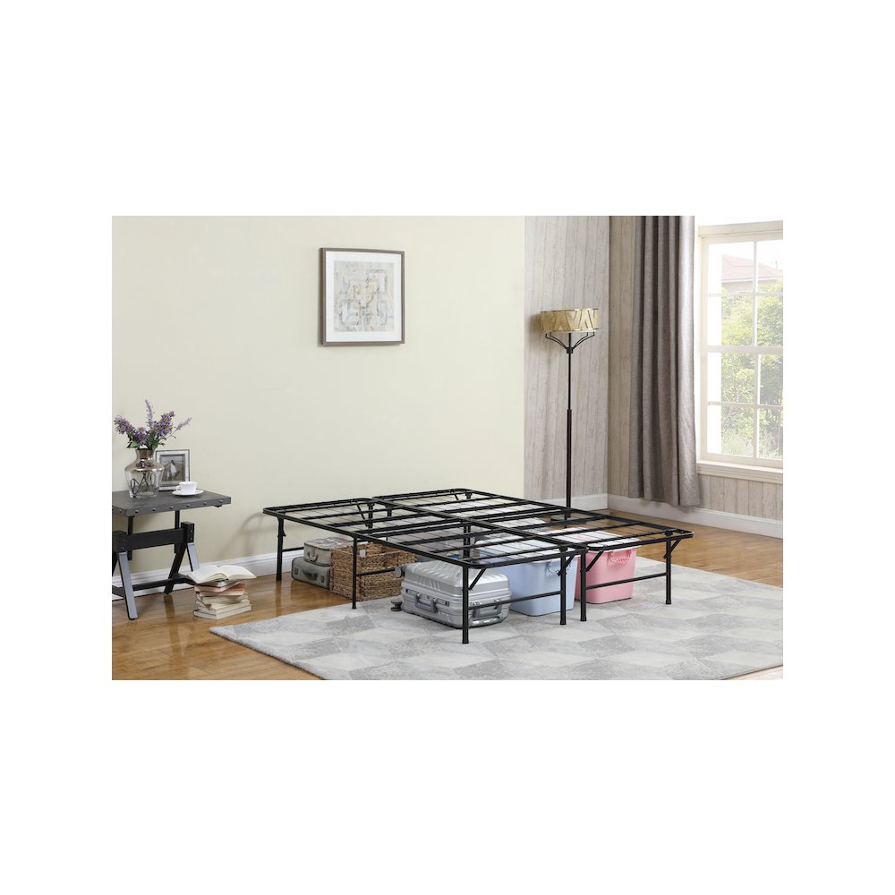 Mabel Metal Full Mattress Support Platform Bed Black