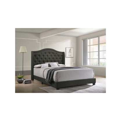 Sonoma Upholstered Full Wingback Bed Grey
