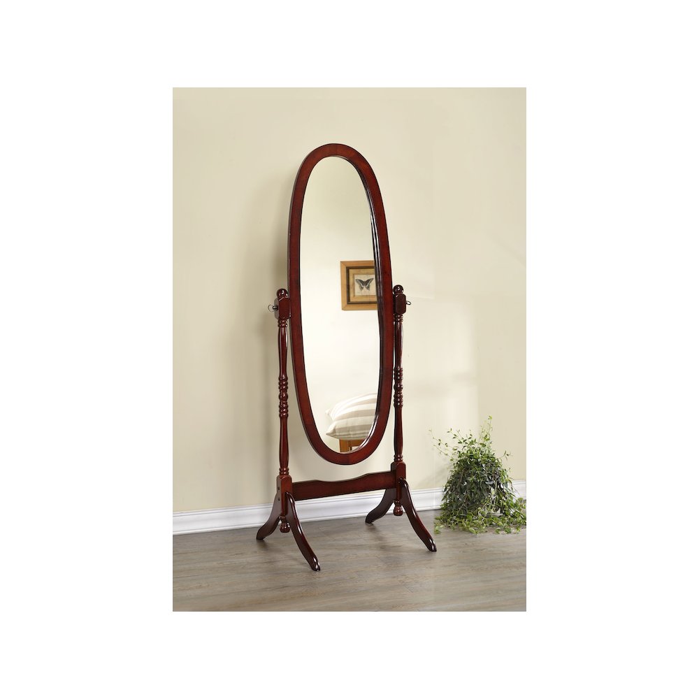 Foyet Wood Adjustable Full Length Cheval Mirror Merlot