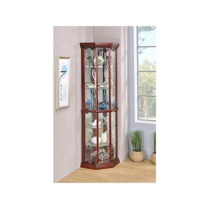 Appledale 6-shelf Corner Curio Display Cabinet Medium Brown