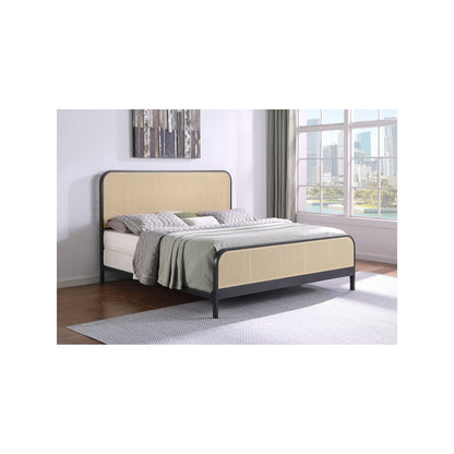 Lanewood Open Cane Webbing Metal Eastern King Bed Black
