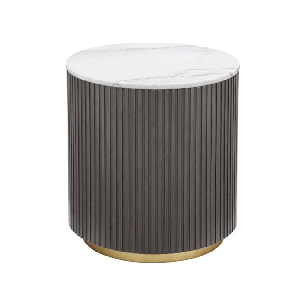 Jason 2-piece Round Marble Coffee and End Table Set White