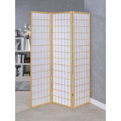 Carrie 3-Panel Room Divider Folding Shoji Screen Natural