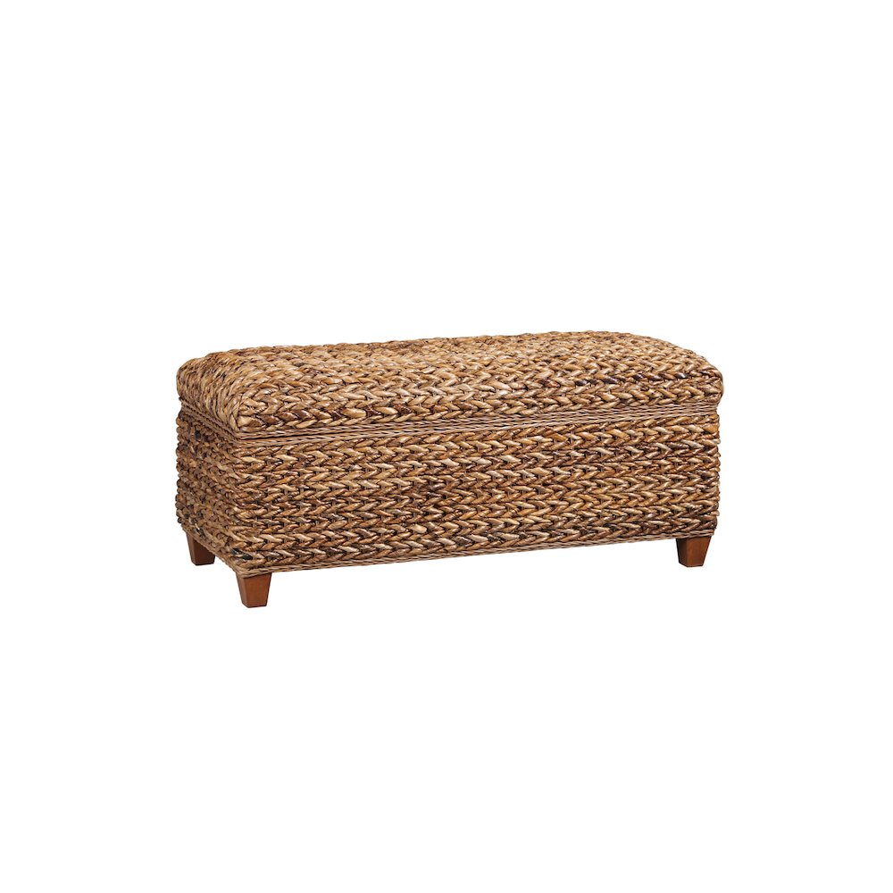 Laughton Hand-Woven Banana Leaf Storage Trunk Amber