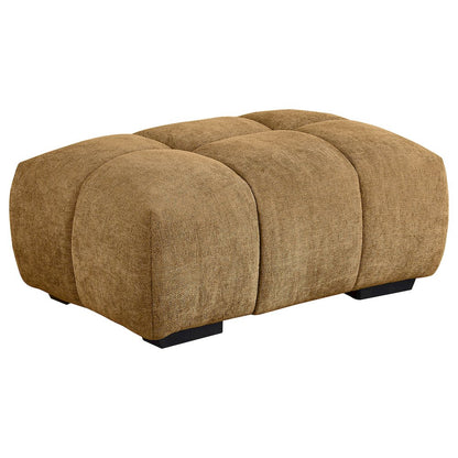 Camacho Rectangular Upholstered Tufted Ottoman Amber