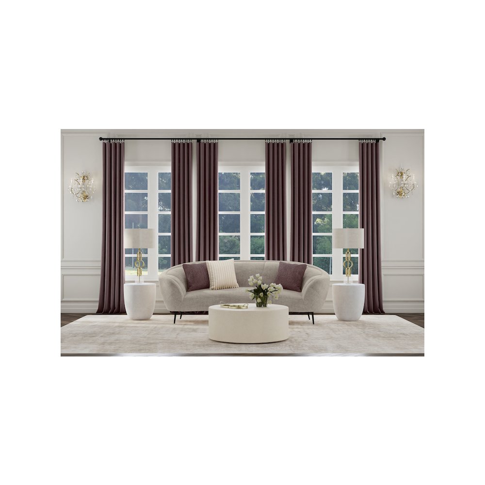 Ellorie Upholstered Channel Back Curved Sofa Beige