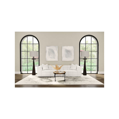 Everly Boucle Upholstered Extra Long Sofa Off White