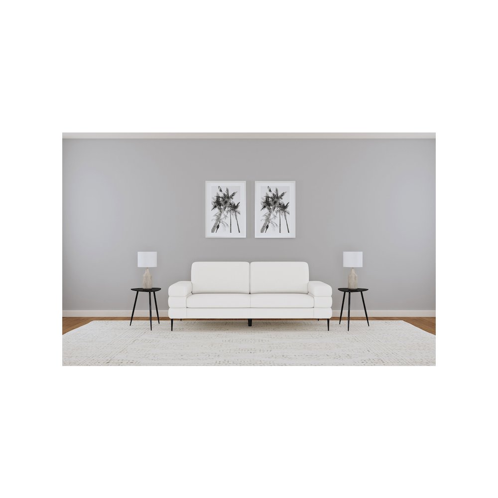 Jessel Chenille Upholstered Track Arm Sofa Ivory