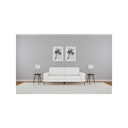 Jessel Chenille Upholstered Track Arm Sofa Ivory