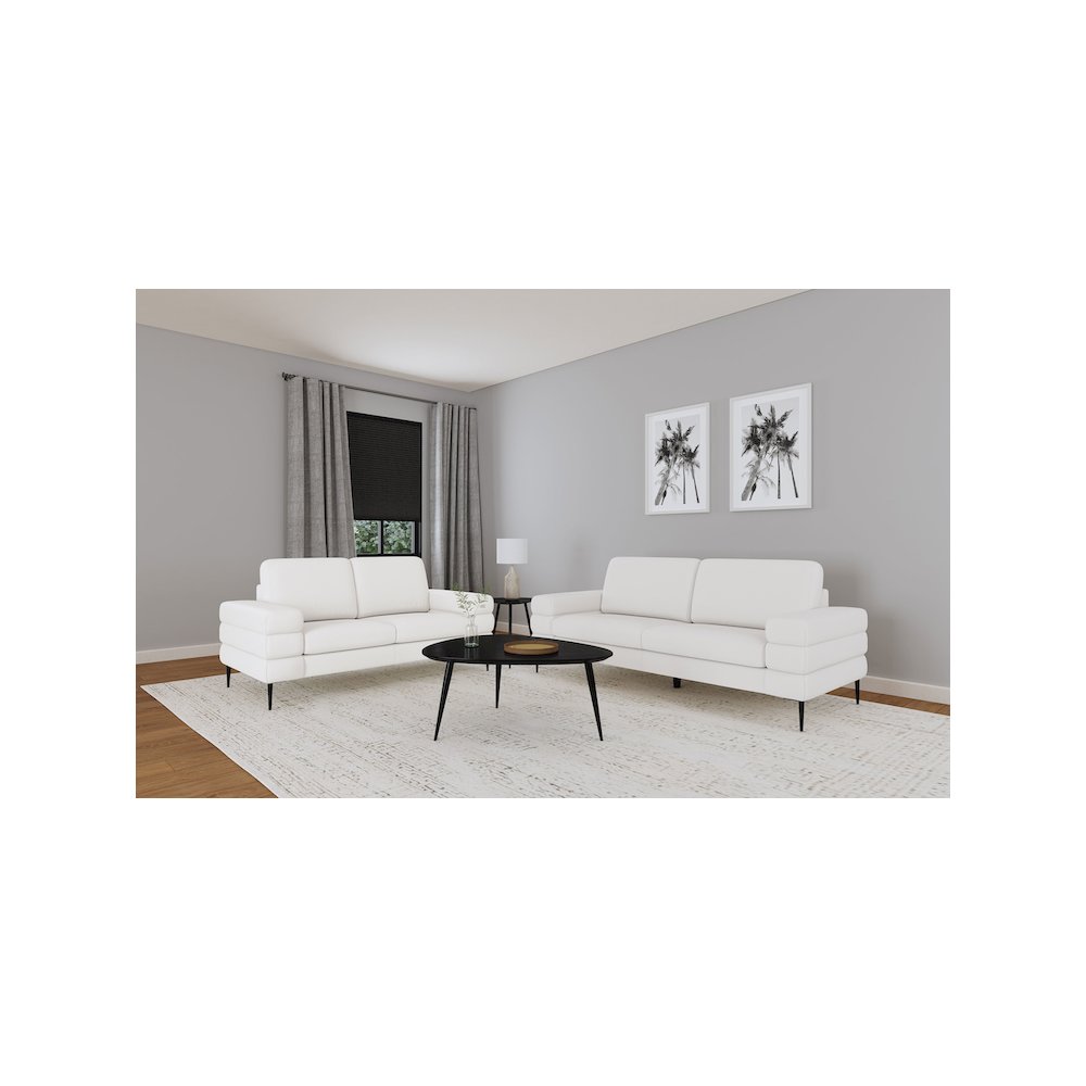 Jessel 2-piece Chenille Upholstered Sofa Set Ivory