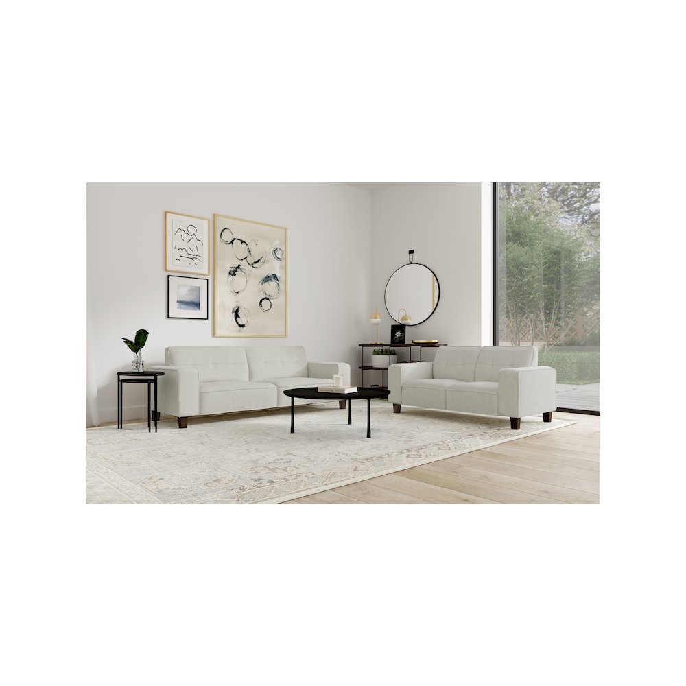 Deerhurst 2-piece Upholstered Track Arm Sofa Set Greige