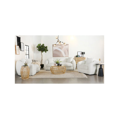 Isabella 3-piece Faux Sheepskin Upholstered Sofa Set Natural