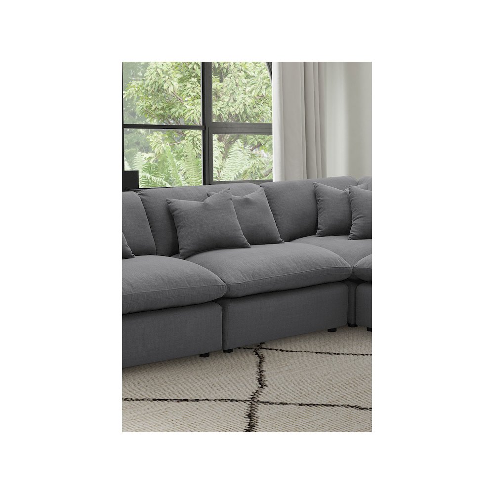 Hobson Upholstered Armless Chair Charcoal