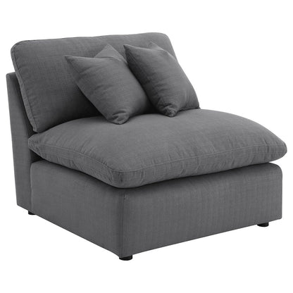 Hobson Upholstered Armless Chair Charcoal