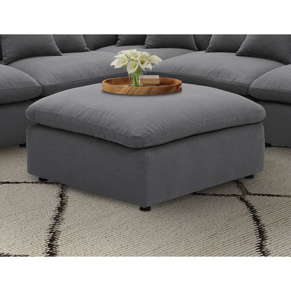 Hobson Square Upholstered Ottoman Charcoal