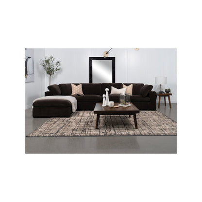 Lakeview 5-piece Upholstered Modular Sectional Chocolate