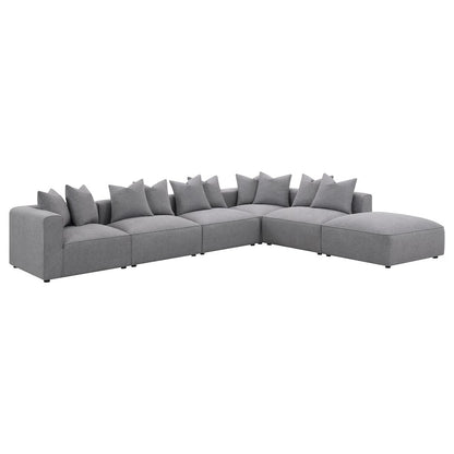 Jennifer 6-piece Upholstered Modular Sectional Grey