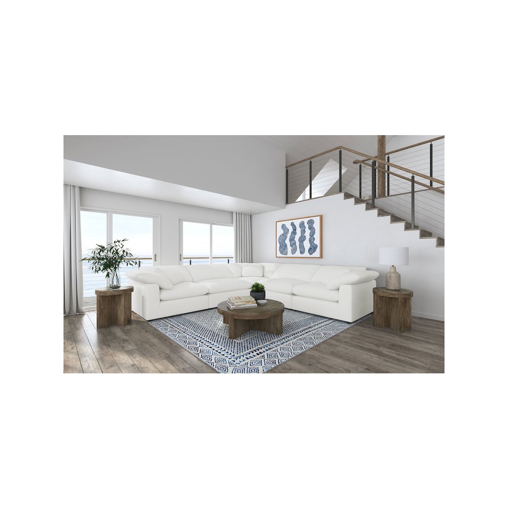 Raleigh 6-piece Boucle Upholstered Modular Sectional Ivory