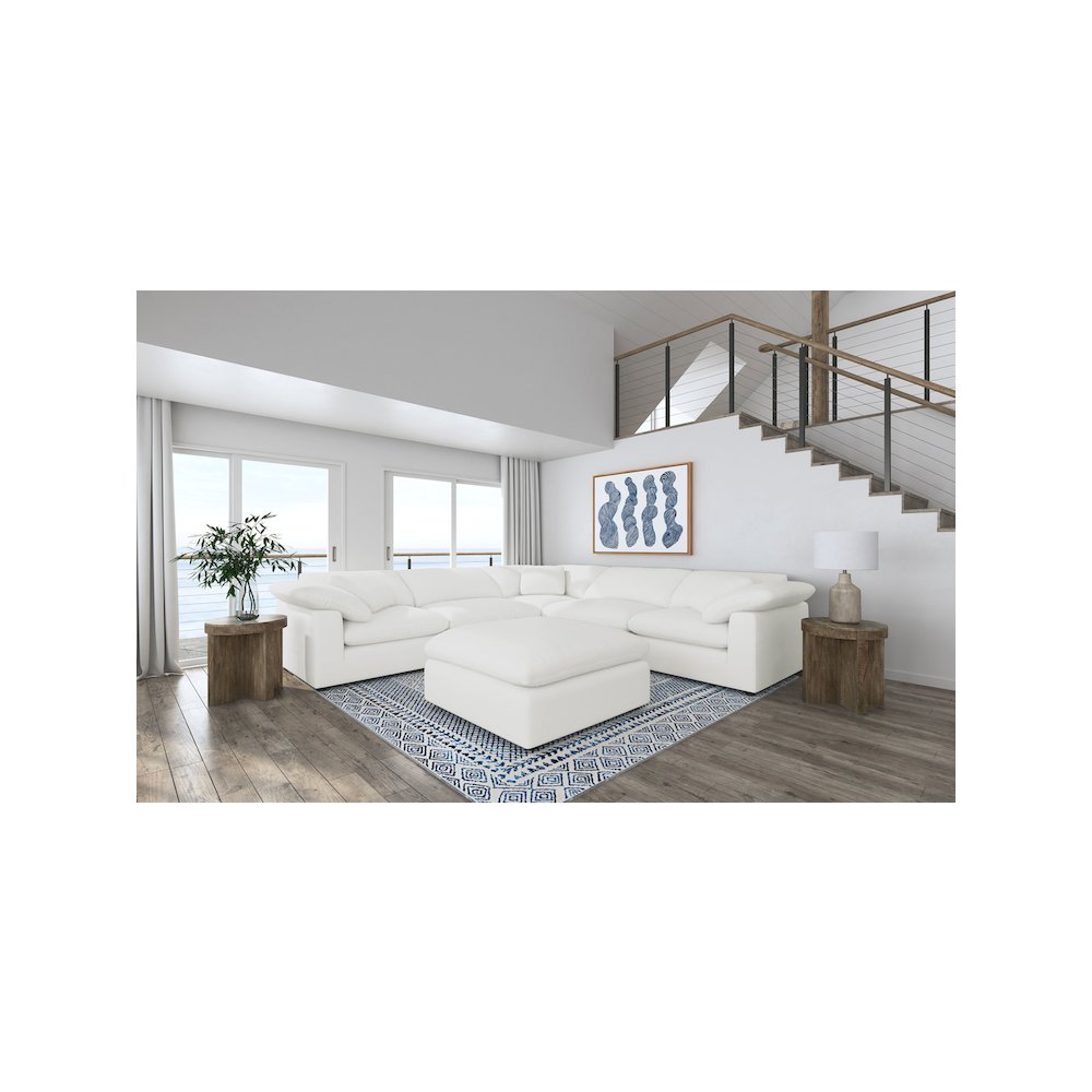 Raleigh 6-piece Boucle Upholstered Modular Sectional Ivory