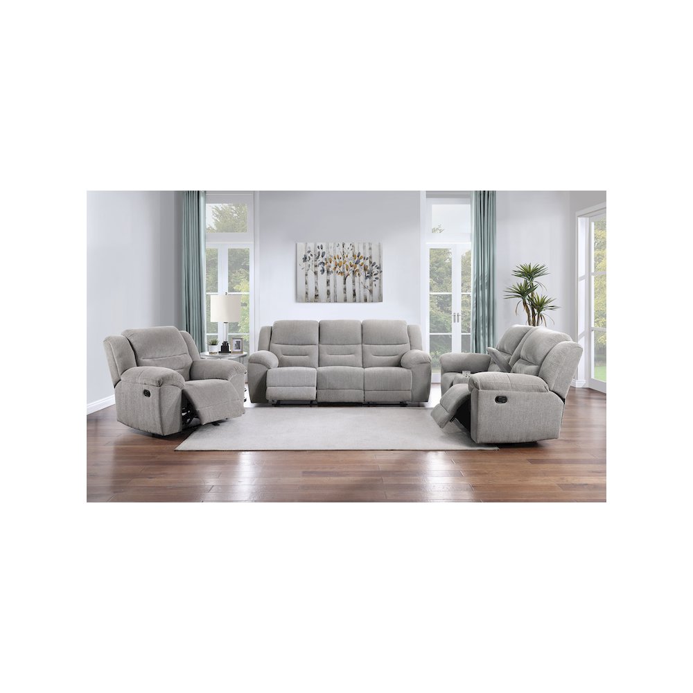 Gilson Chenille Upholstered Reclining Loveseat Grey