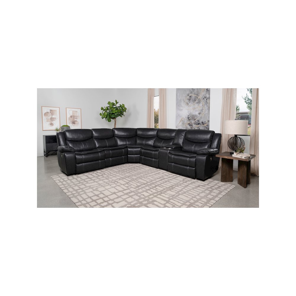 Sycamore Upholstered Power Reclining Sectional Sofa Grey