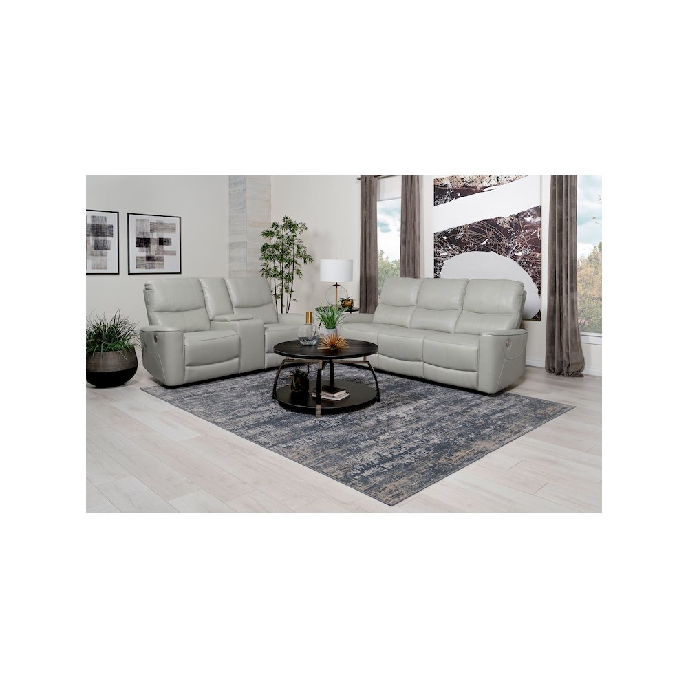 Greenfield 2-piece Power Reclining Sofa Set Dove Grey