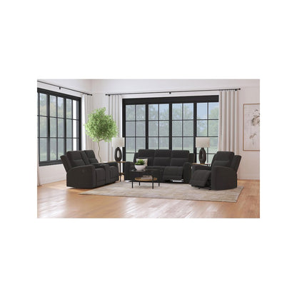 Brentwood Upholstered Reclining Loveseat Dark Charcoal