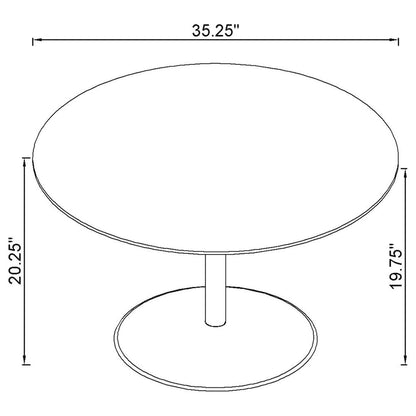 Ganso 3-piece Round Glass Top Coffee and End Table Set Black