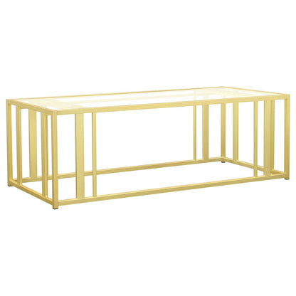 Adri 3-piece Coffee and End Table Set Matte Brass