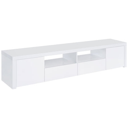 Jude 2-door Engineered Wood 79" TV Stand High Gloss White