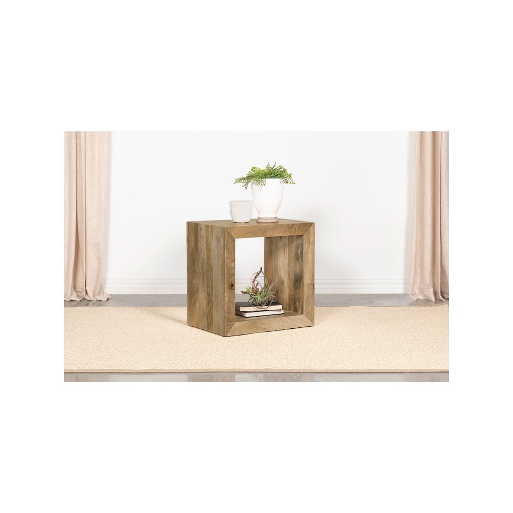 Benton Rectangular Solid Wood End Table Natural