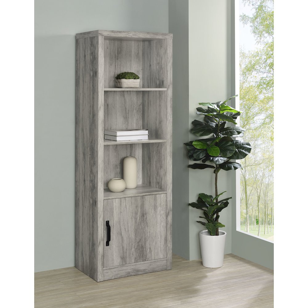 Burke 3-shelf Engineered Wood Media Tower Grey Driftwood