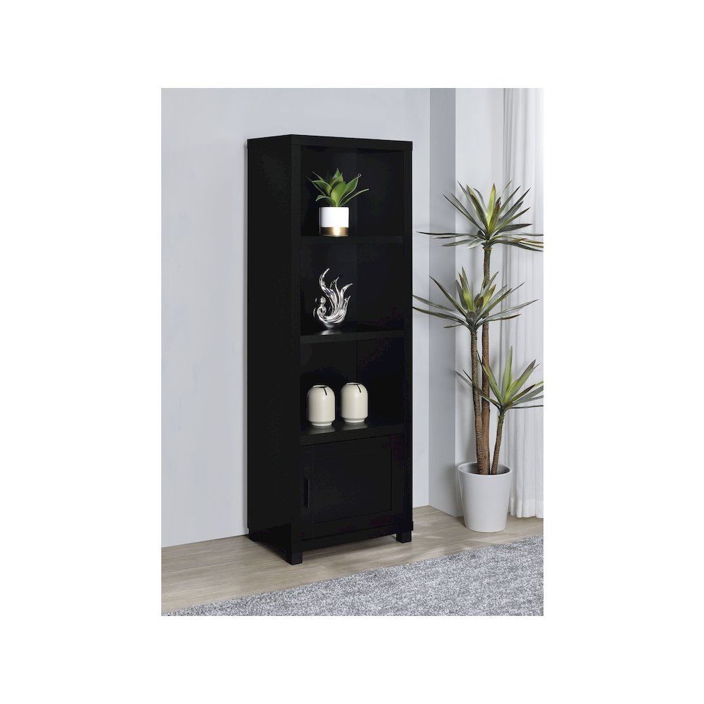 Jupiter 3-shelf Engineered Wood Media Tower Black