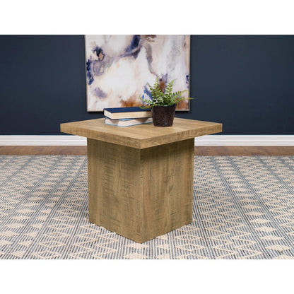 Devar Square Engineered Wood End Table Mango Brown