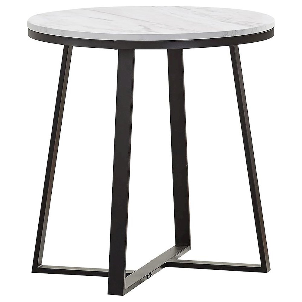 Hugo 3-piece Coffee and End Table Set White Faux Marble