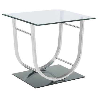 Danville 3-piece Glass Top Coffee and End Table Set Chrome