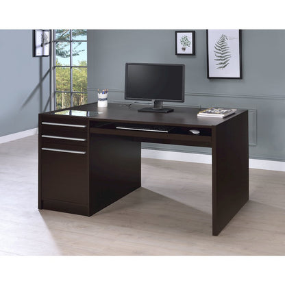 Halston 60-inch 3-drawer Office Computer Desk Cappuccino
