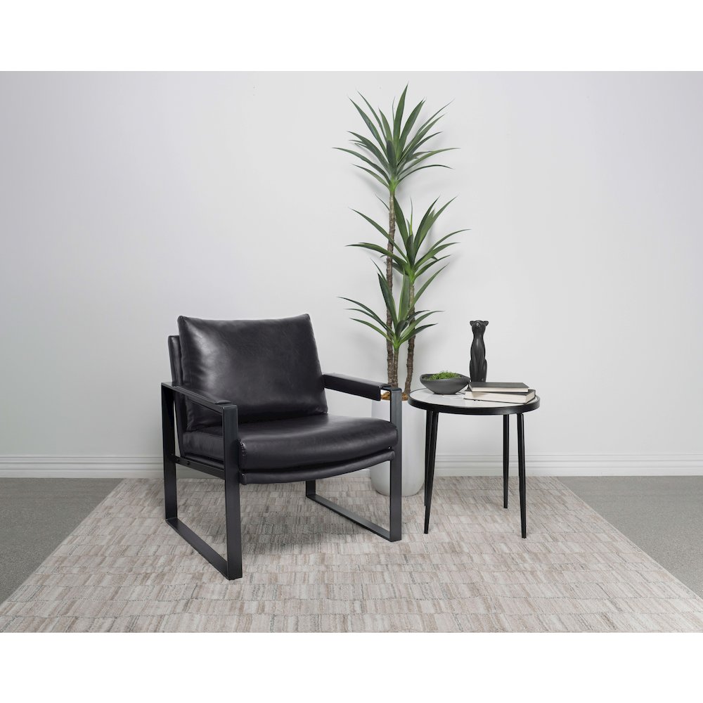 Rosalind Upholstered Track Arm Accent Chair Black