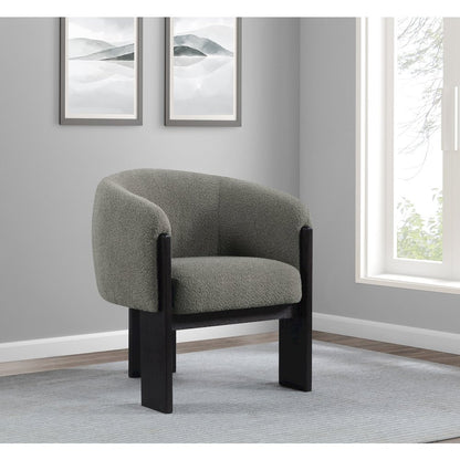 Valdez Boucle Upholstered Barrel Back Accent Chair Brown