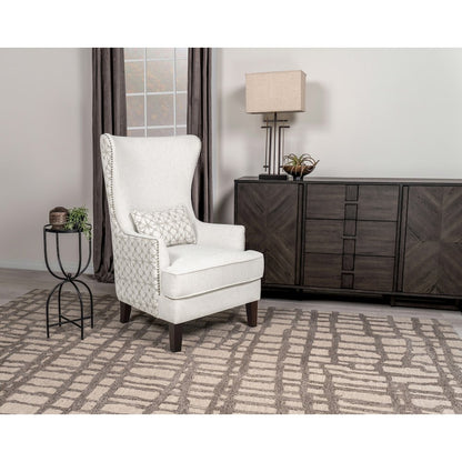 Pippin Upholstered High Wingback Accent Chair Latte