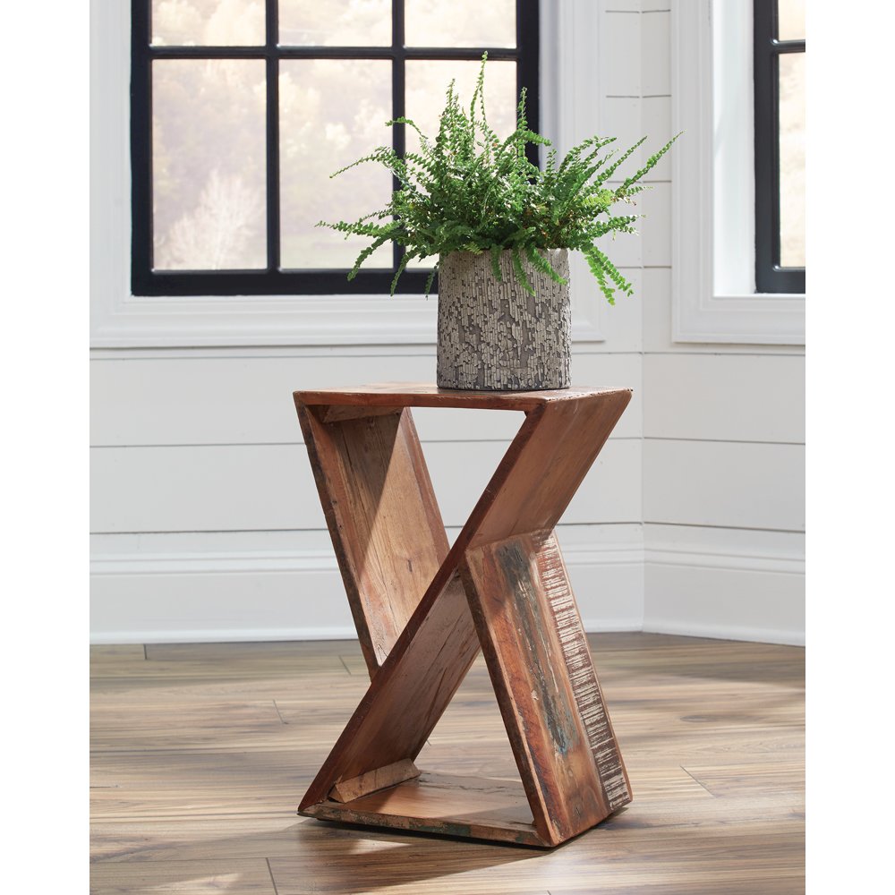 Lily Solid Reclaimed Wood Accent Side Table Natural
