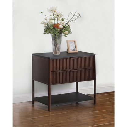 Zimmerlee 2-drawer Side Table with Shelf Rust Brown
