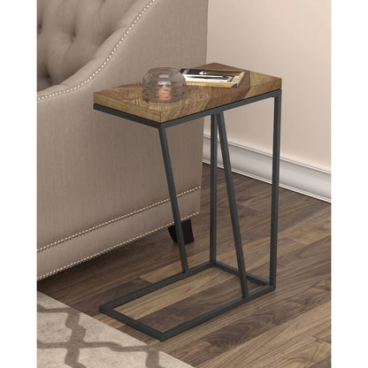 Sergio Engineered Wood C-Shaped Side Table Rustic Tobacco