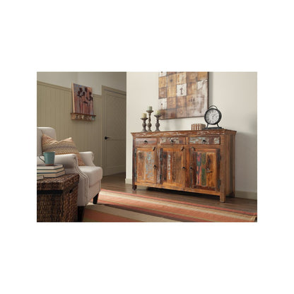Harper 3-door Solid Reclaimed Wood Accent Cabinet Brown