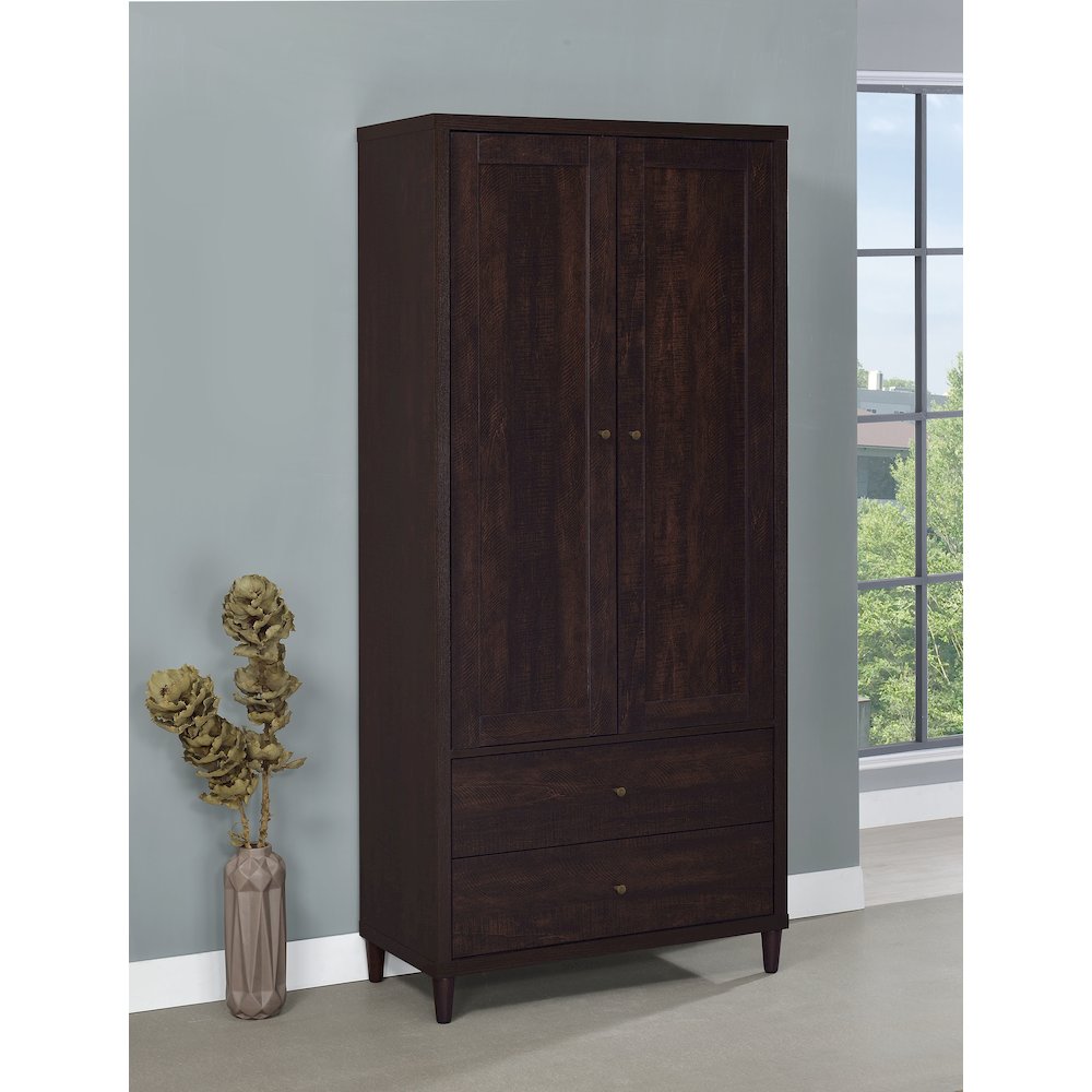 Wadeline 2-door Tall Accent Storage Cabinet Rustic Tobacco