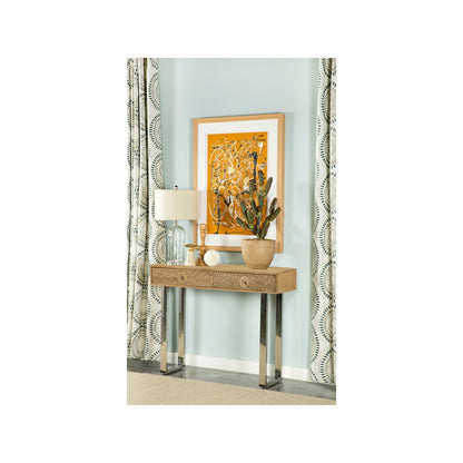 Draco 2-drawer Console Table Hand Carved Details Natural